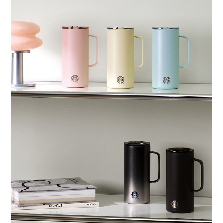🎀【SALE!!! Pre-order】แก้วสตาร์บัคส์เกาหลี Starbucks Korea Tank <Black/ Butter Yellow/ Pink/ Mint/ Dark Gray> / White iris