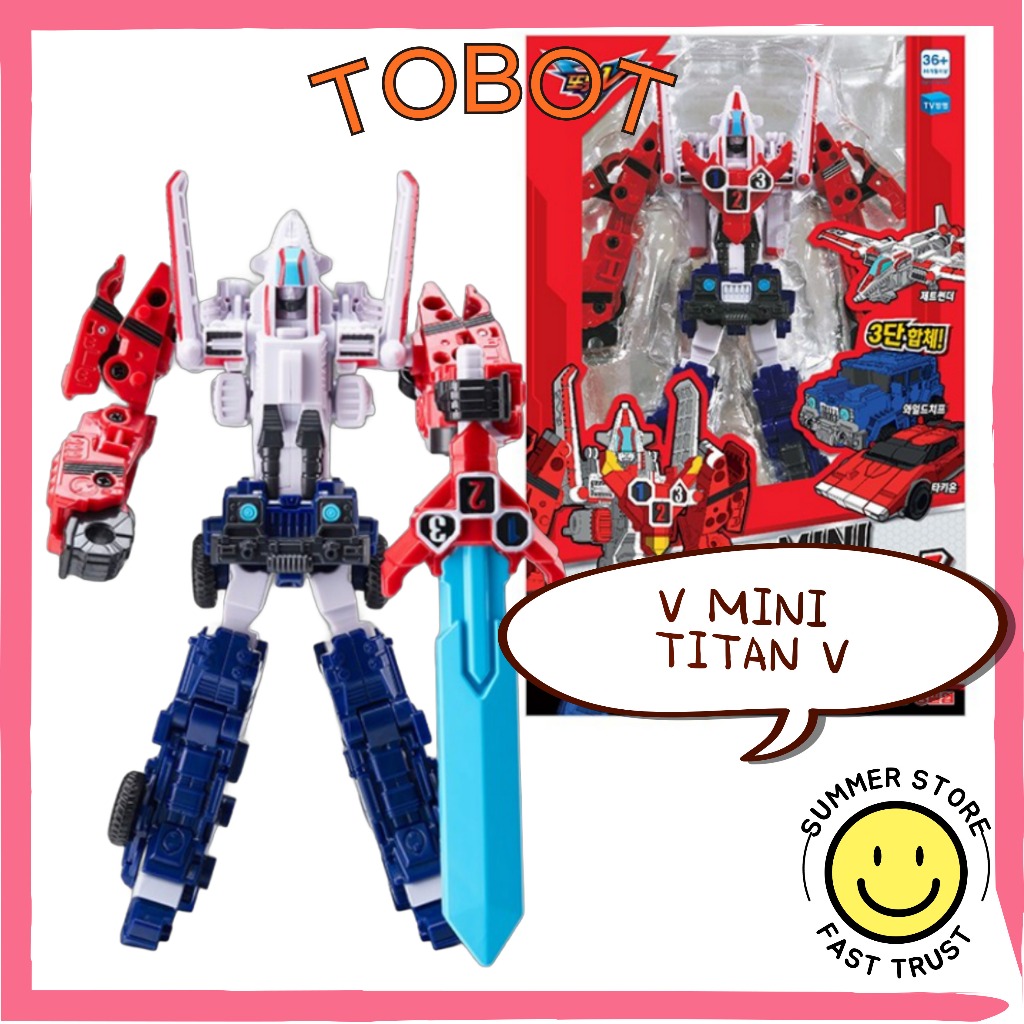 Tobot V Mini TITA V Transformer หุ่นยนต์ของเล่นรูป 3 ยานพาหนะรวม