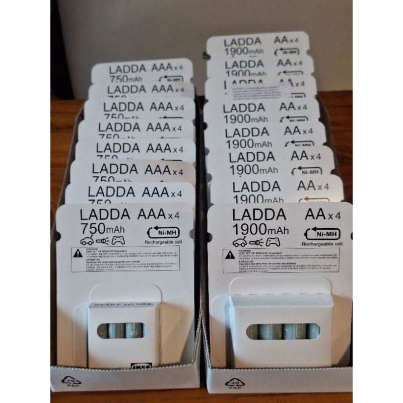 IKEA ถ่านชาร์จ แบตเตอรี่ชาร์จไฟ ถ่าน ที่ชาร์จแบต ลัดดา อิเกีย Rechargable Battery AA AAA LADDA STENK