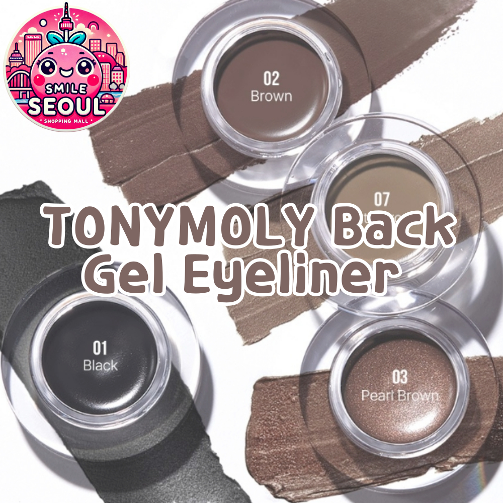 [Smile Seoul] TONYMOLY Back Gel Eyeliner Long Brush, 4g, กันน้ํา, 4 เฉดสี