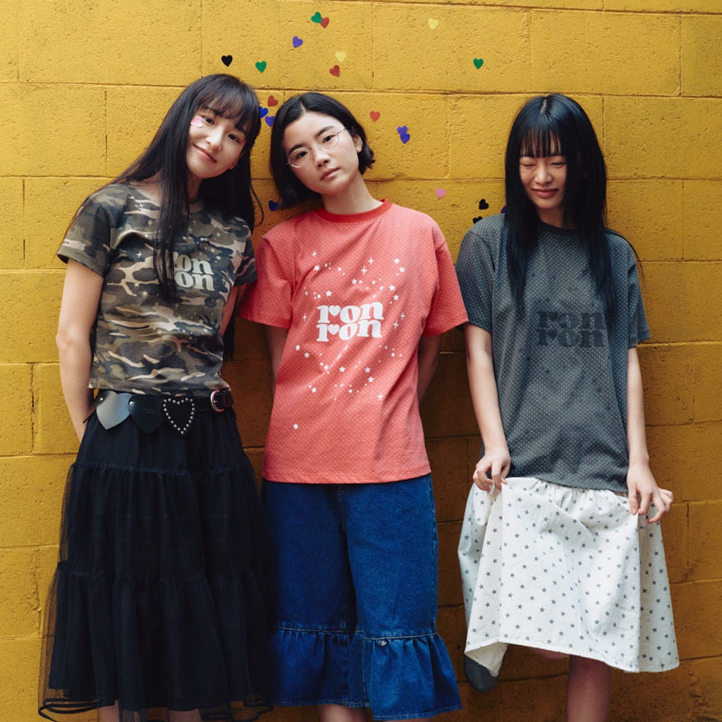 [RONRON] Shirring Flare Mid Skirt Heart / 2colors — صورة 8