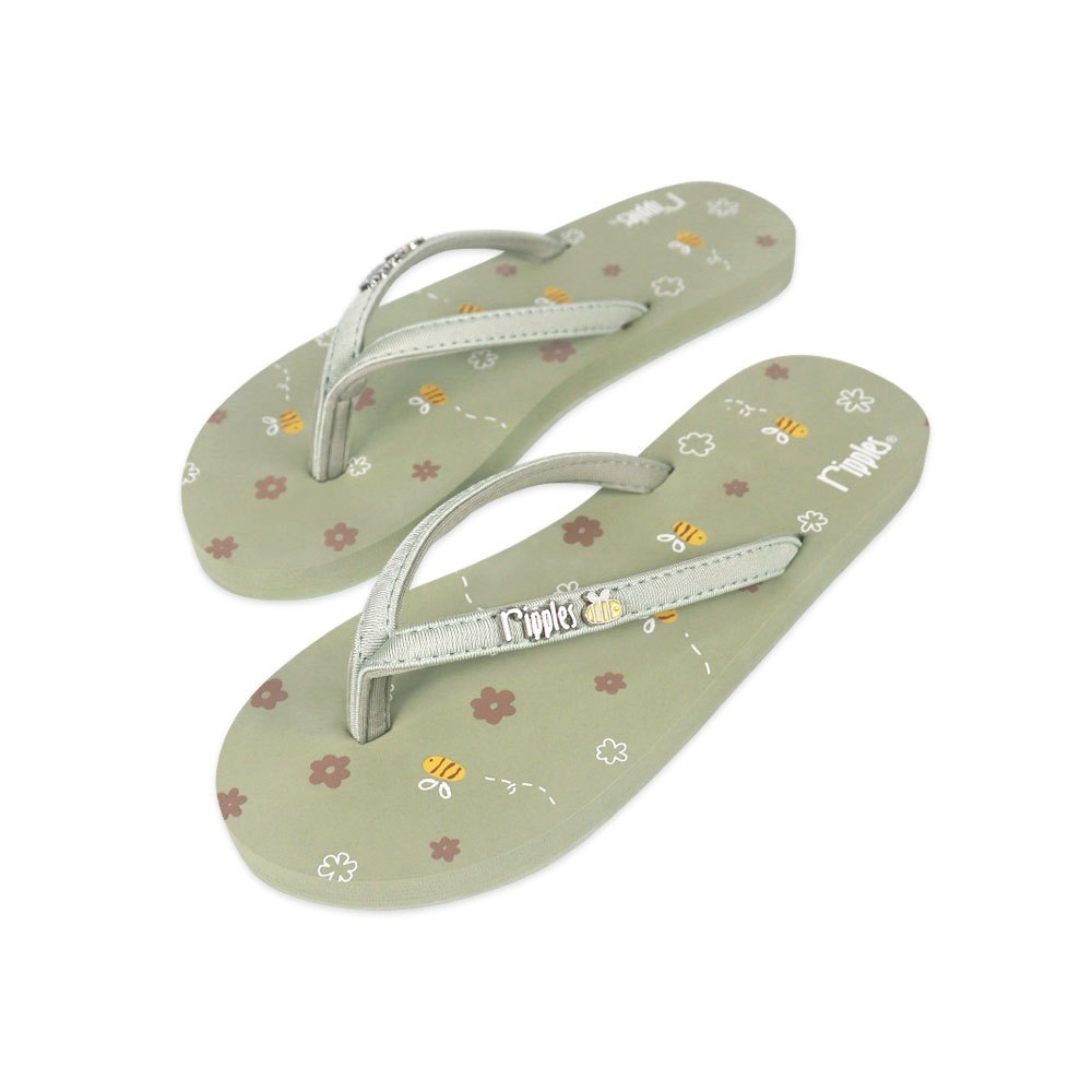 รองเท้าแตะผู้หญิง Ripples Bees ใน Sage Green หรือ Blue