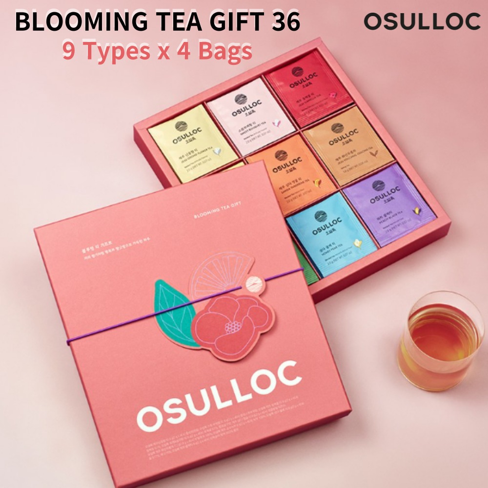Osulloc BLOOMING Tea Gift 36 (9 ประเภท x 4 ถุง) ชุดของขวัญชาเกาหลี