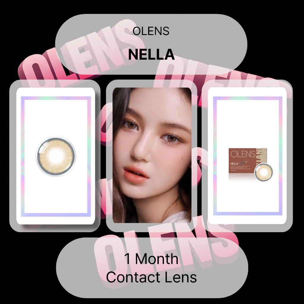 [OLENS] คอนแทคเลนส์ 1 เดือน <NELLA> (สี Ash Beige)(13.3mm)(2P)