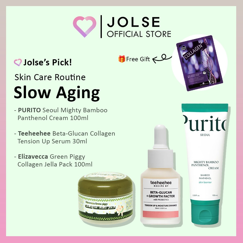 ❤ปิ๊กของ Jolse❤ Best Skin Care Routine For Slow Aging Set / Mighty Bamboo Panthhenol Cream 100ml / C