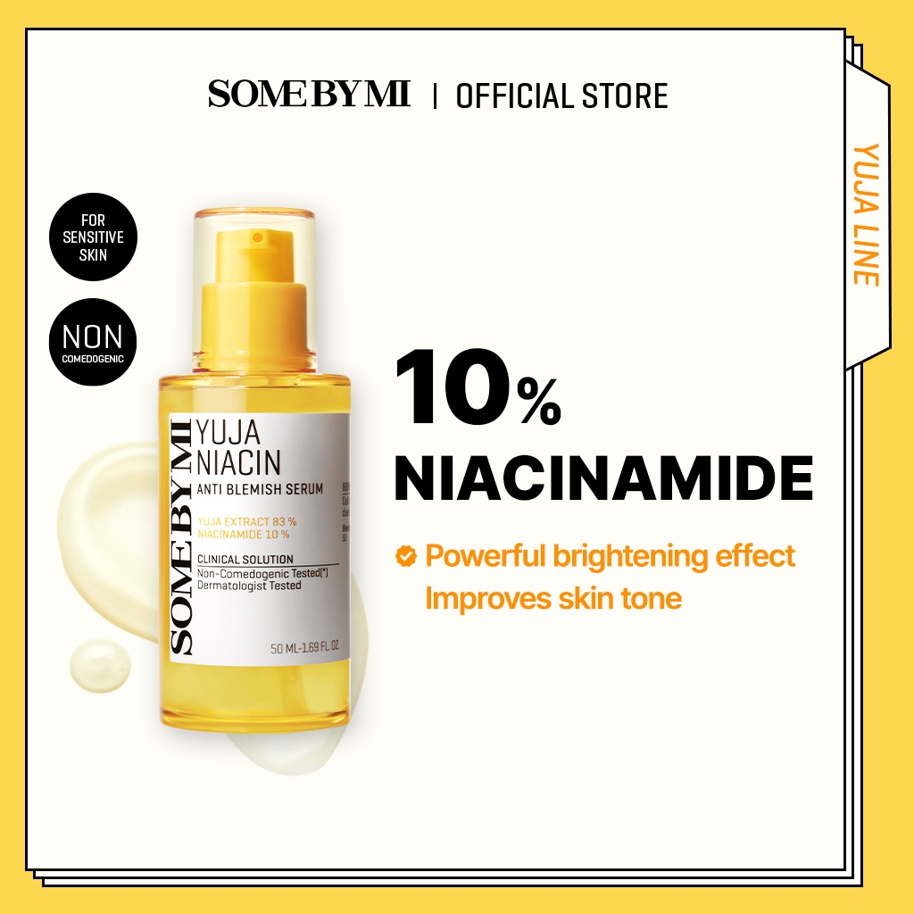 SOME BY MI Yuja Niacin Anti-Blemish Serum [50ml], ปรับสีผิว, ลดรอยสิว, ผิวกระจ่างใส