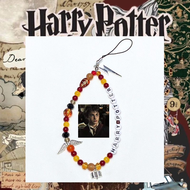 Harry Potter Series สายคล้องโทรศัพท์ / เสน่ห์โทรศัพท์ Gryffindor / Slytherin / Harry Potter Spells สายคล้องโทรศัพท์