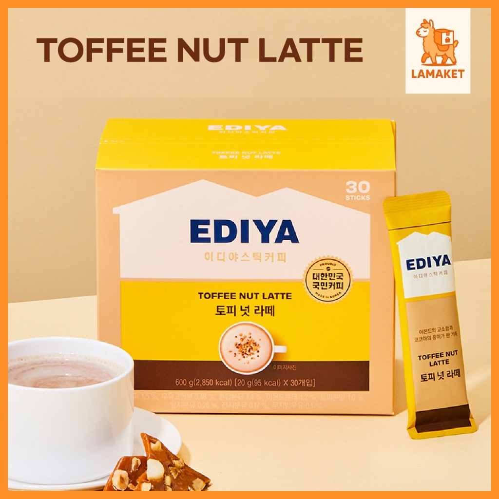 EDIYA Toffee Nut Latte 30 แท่ง – Café-Style Comfort at Home (เครื่องดื่มเกาหลี)