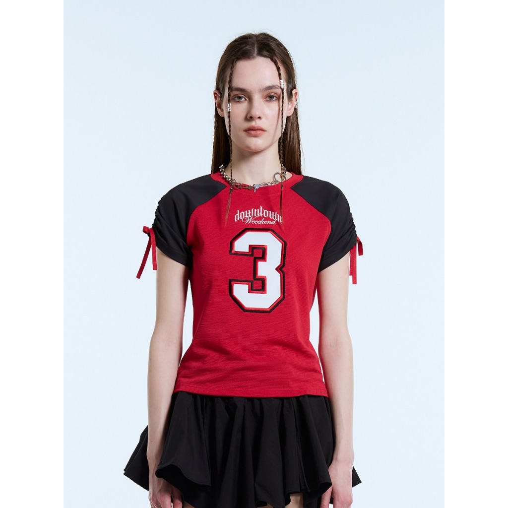 Korea [ lartigent ] L11 CROP FOOTBALL TOP