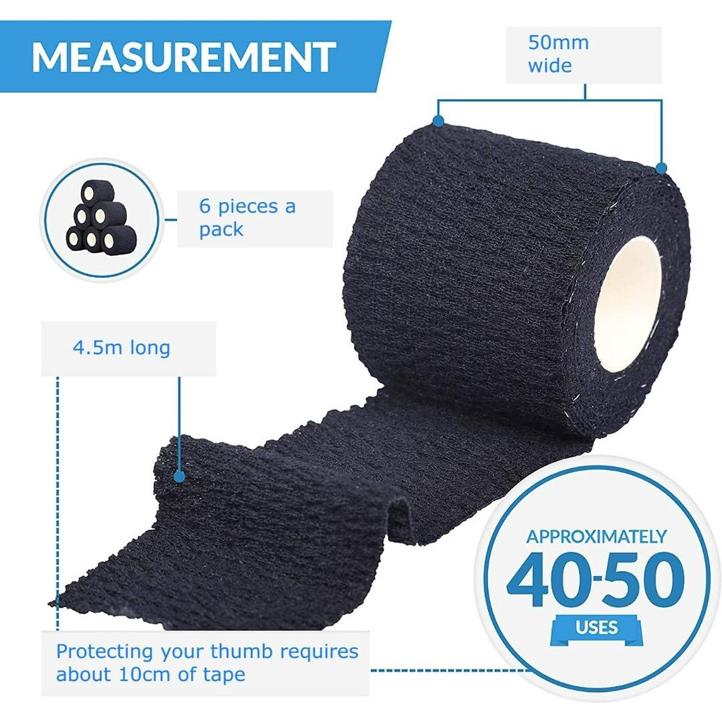 Oly Grip: ยกน้ําหนัก Thumb Hook Grip Cotton Tear Stretch Tape (6 ม้วน) – เก็บนิ้วและมือปลอดภัยระหว่างออกกําลังกาย ราคา ถูกที่สุด ดีลบีเคเค แกลเลอรีภาพที่ 2