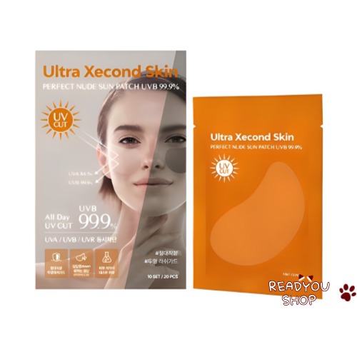 ULTRA XECOND แผ่นแปะกันแดดแบบโปร่งใส 10 เซ็ต / 20 แผ่น｜แผ่นป้องกันแสง UV สำหรับกิจกรรมกลางแจ้ง