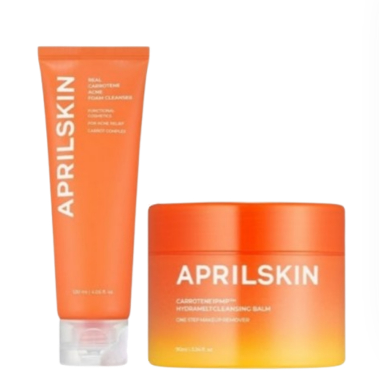 [APRILSKIN] Carrotene Melting Cleansing Balm 90ml & APRILSKIN Real Carrotene Acne Foam Cleanser 120m