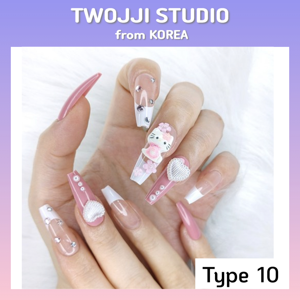 Self-Nail Ballerina Shaped Press-on Nail Tips : Ver 2