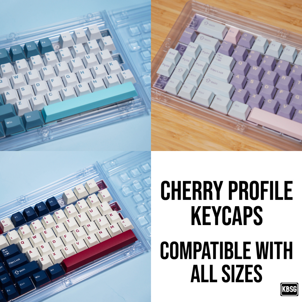 ปุ่มกดโปรไฟล์เชอร์รี่ $15 สําหรับคีย์บอร์ดแบบกลไก FITS ALL SIZE, PBT Doubleshot