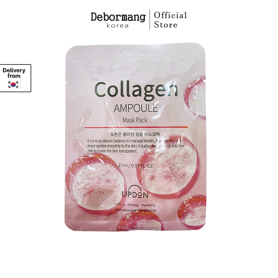 Updon Collagen Ampoule mask Pack/Daily Essential mask /มาส์กหน้าเกาหลี 1 ชิ้น