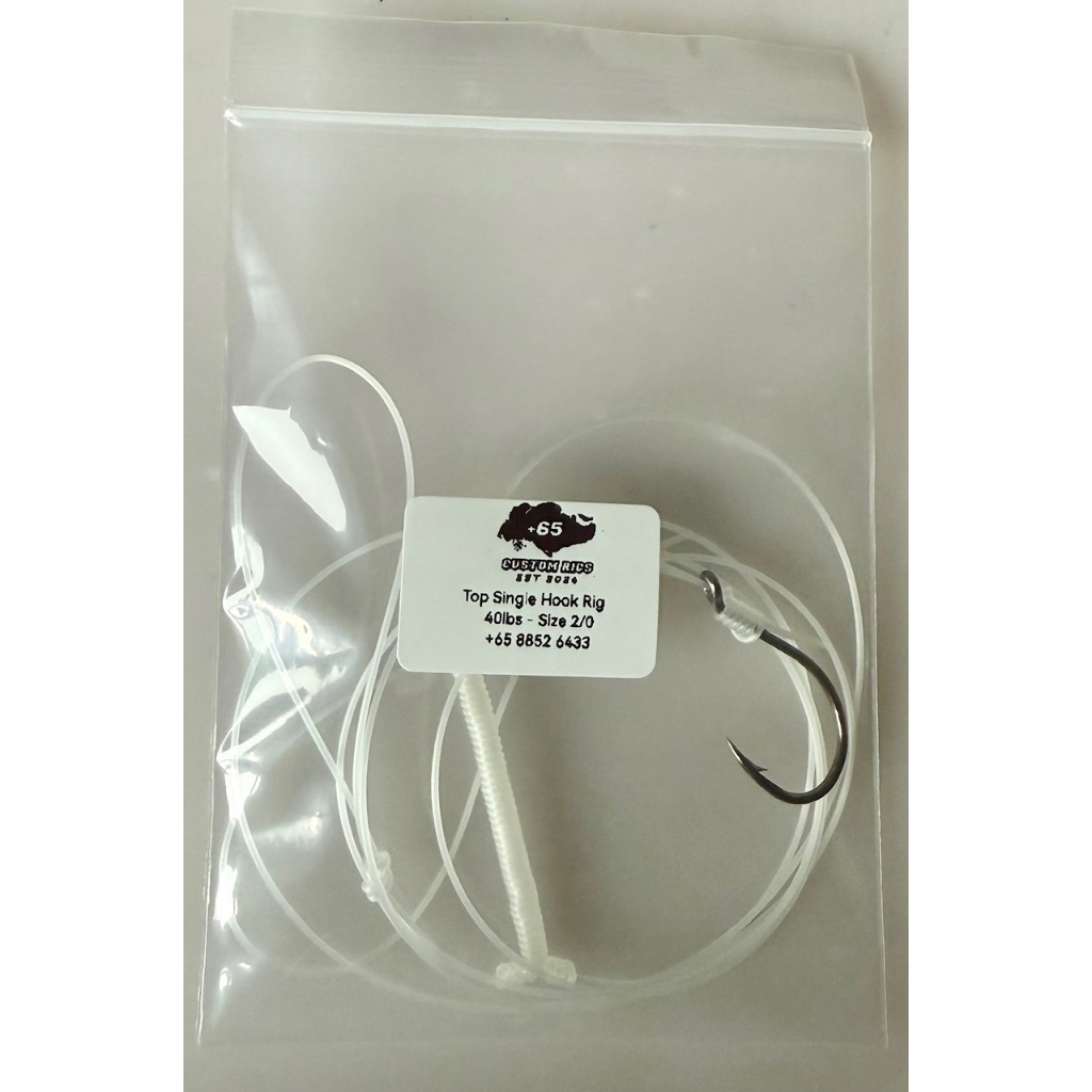 Single Top Hook Fishing Rig 40lbs Dupont leader