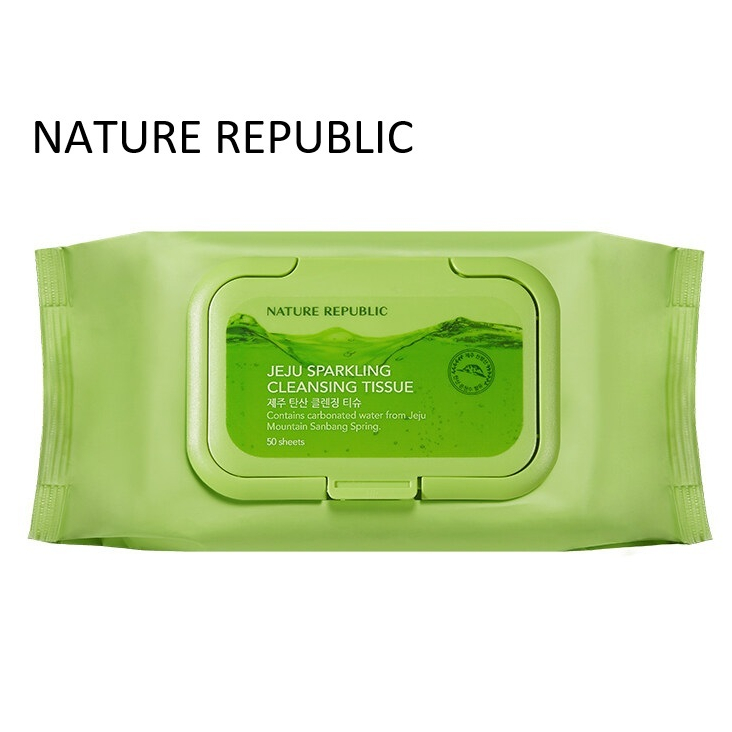 [NATURE REPUBLIC] Jeju Sparkling Cleansing Tissue 50p กระดาษเช็ดทำความสะอาดสปาร์กลิ้ง สินค้าเกาหลีแท้ๆส่งตรงจากเกาหลี