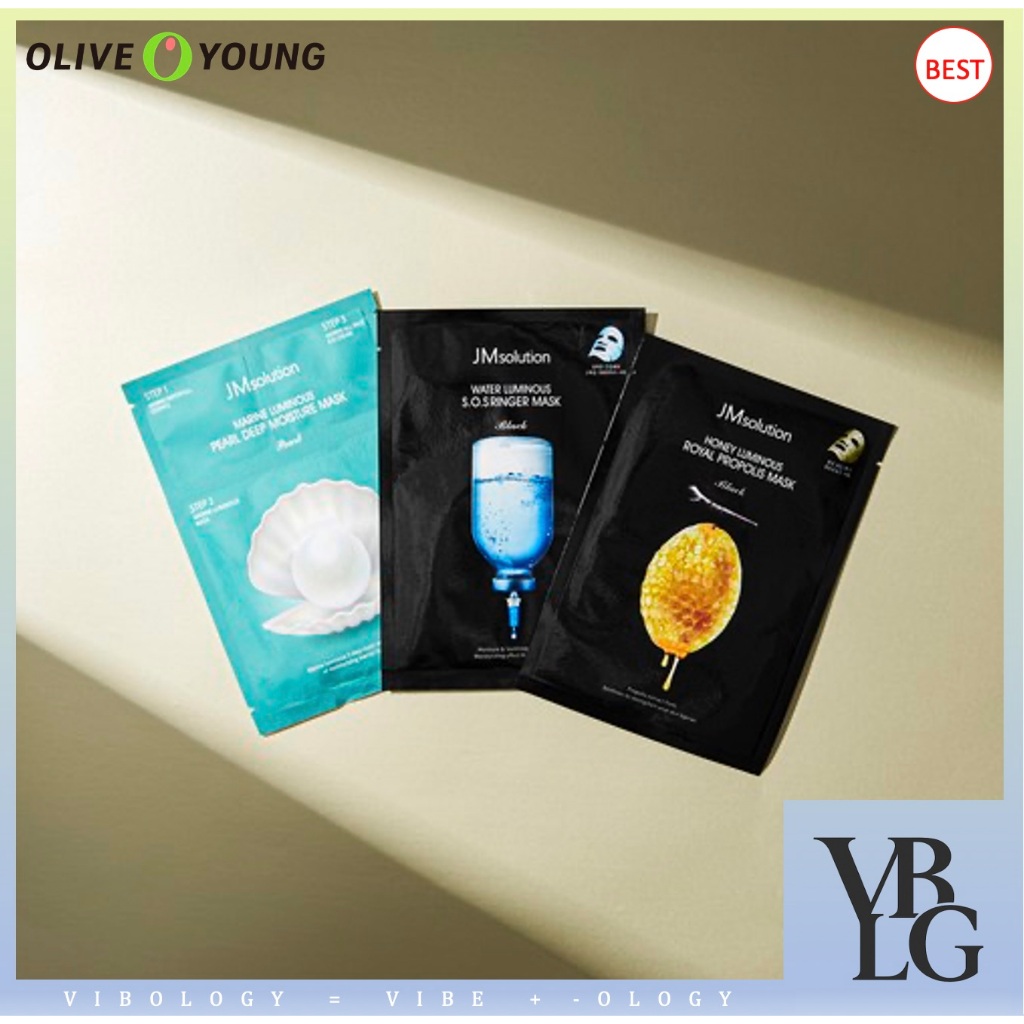 JM SOLUTION Premium Luminous Glow Mask Sheet 3 ประเภท (Moisture Glow, Honey Glow, Marine Glow)