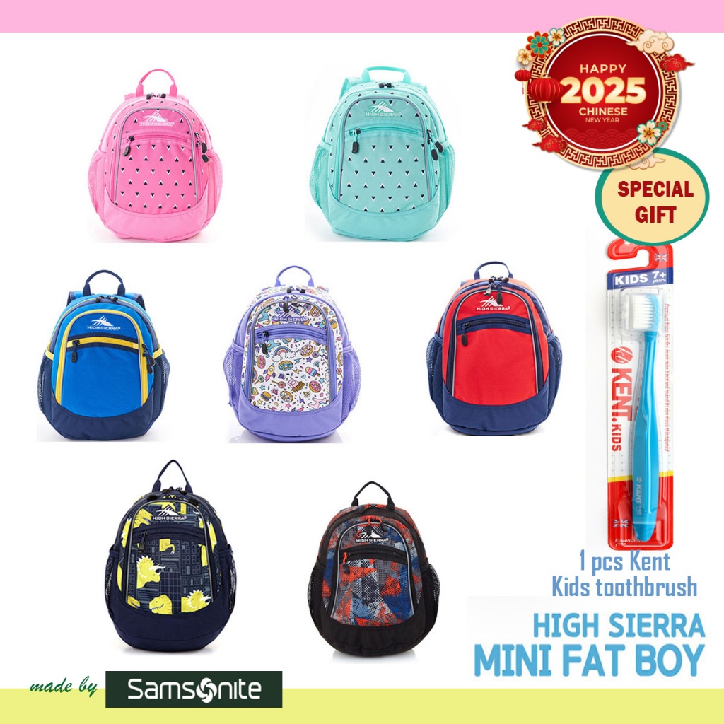 [HIGH SIERRA] Mini Fat Boy Backpack กระเป๋าเป้กันน้ำ น้ำหนักเบา ใส่สบาย . กระเป๋านักเรียนสไตล์เกาหลี