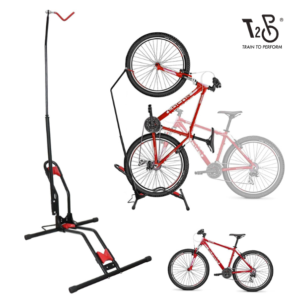 T2P Vertical Bike Stand Freestanding Upright Bicycle Floor Stand Storage Rack for 20''-29'' Bicycles