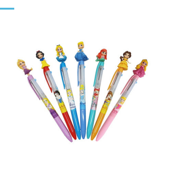 Disney Princess 3 สีในปากกา Ball Point 0.5mm Ariel Snow White Belle Cinderella Rapunzel