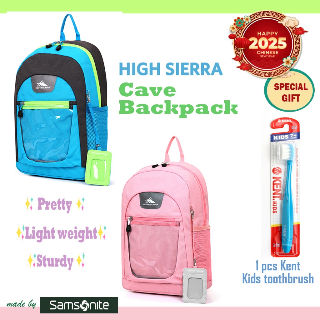 [HIGH Sierra] Cave Backpack กระเป๋าเป้สะพายหลัง กันน้ํา น้ําหนักเบา ใส่สบาย SAMSONITE สไตล์เกาหลี สํ