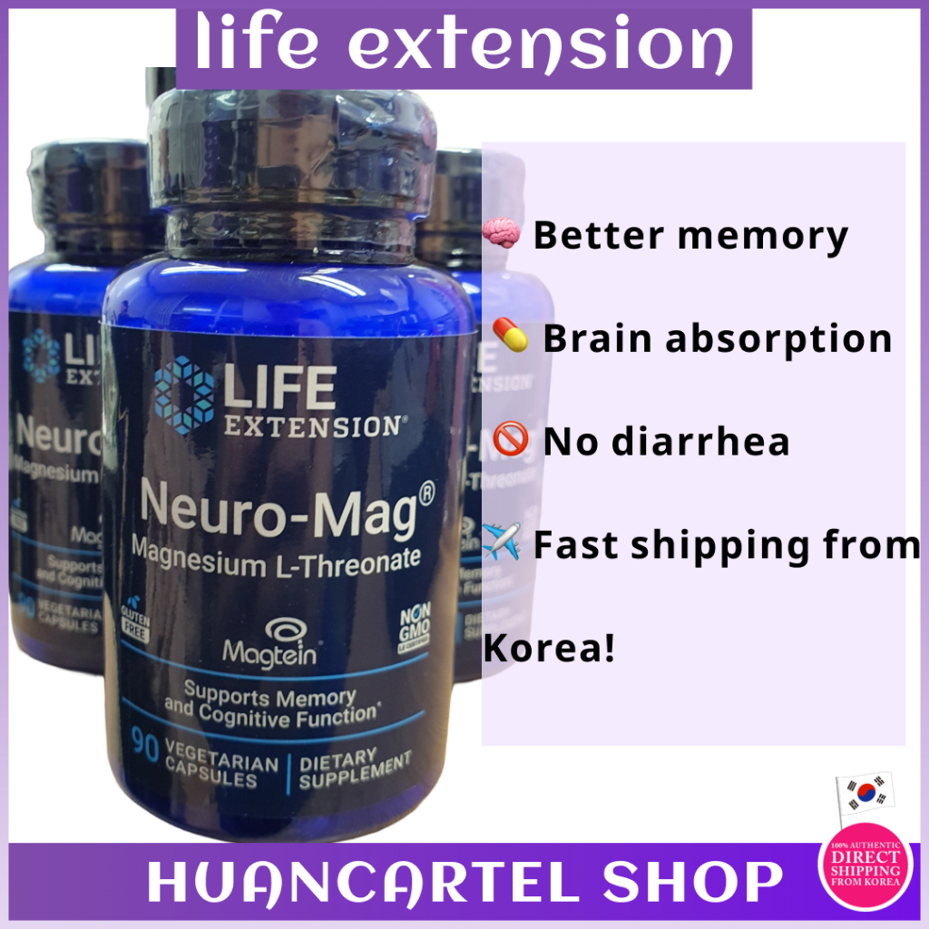 [Life Extension] Neuro-Mag Magnesium L-Threonate 90 แคปซูลมังสวิรัติ (EXP AFTER 03/2027) | จัดส่งรวด