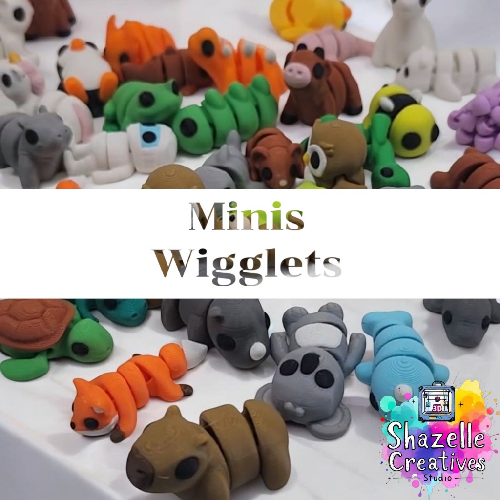 สัตว์ขนาดเล็กขนาดกลาง Minis Wigglets Pick Your Own Articulting Tiny Animals 3D พิมพ์ Fidget ของเล่น