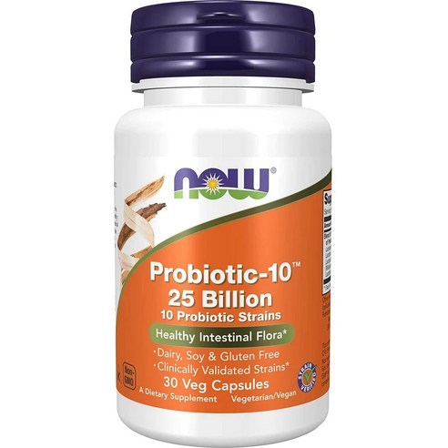 [NOW Foods] Probiotic-10 25 Billion 10 Strains – Digestive Health & Immune Support – 30 Veg Capsules (Vegan, Gluten-Free)