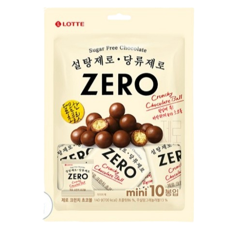Lotte Sugar Zero Crunch Chocolate Ball No Sugar Sweets Dessert เกาหลี Sugar Free Chocolate Zero Choc