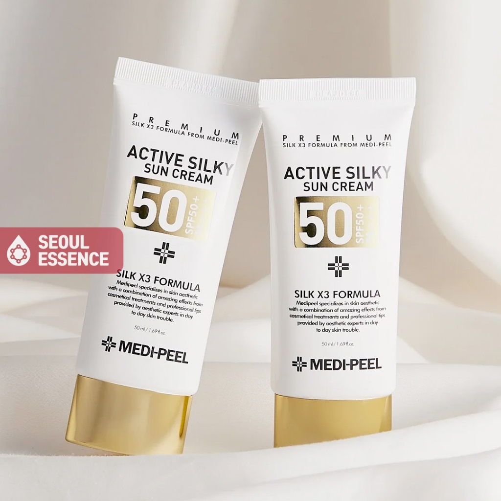 Medipeel Active Silky Sun Cream 50ml - ไวท์เทนนิ่ง ต่อต้านริ้วรอย กันแดด (SPF50+ PA+++)