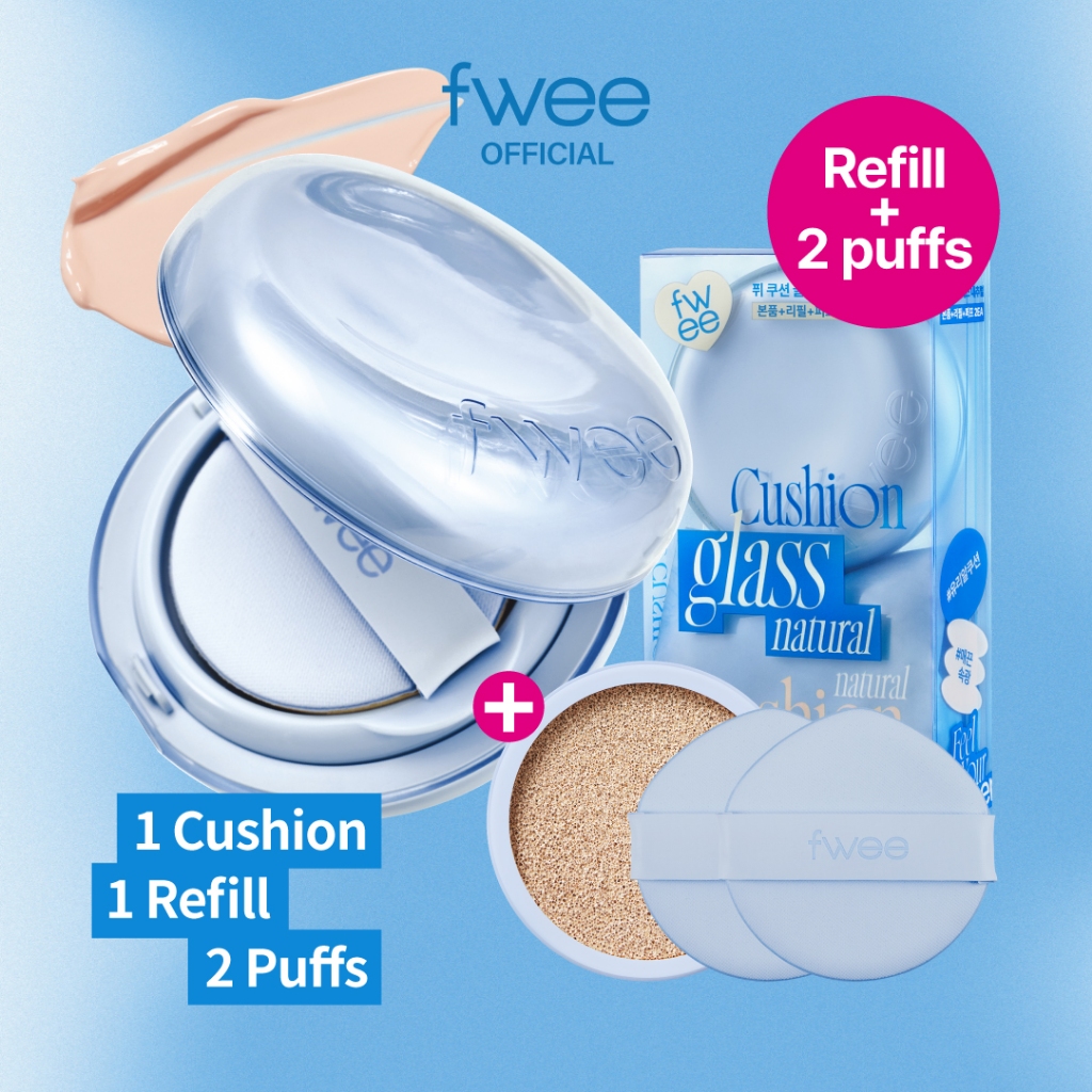 [ชุดรีฟิล] Fwee Glass Cushion Foundation (+Refill 13g / Puff 2ea)