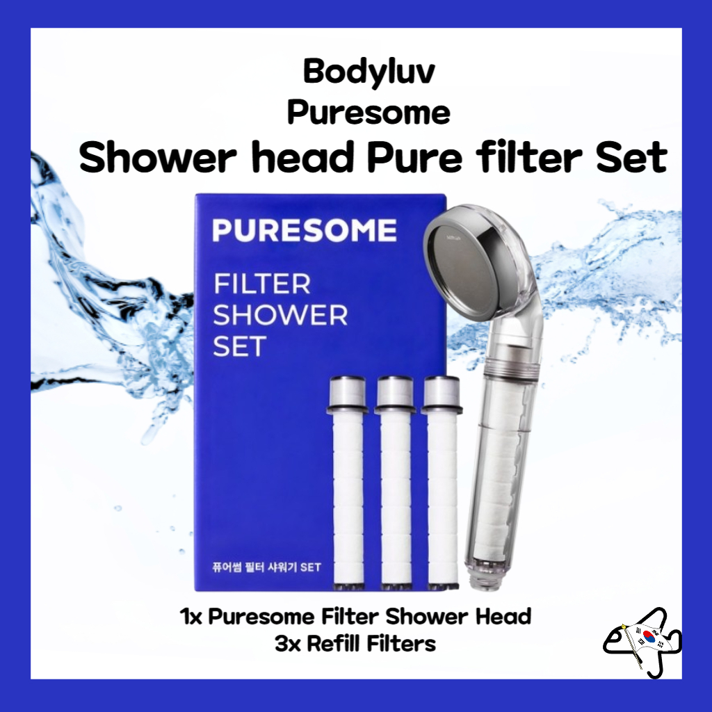 BODYLUV Puresome Shower Head ชุดกรองบริสุทธิ์ /ชุดหัวฝักบัวบริสุทธิ์ /1 หัว + ตัวกรอง 3 อัน