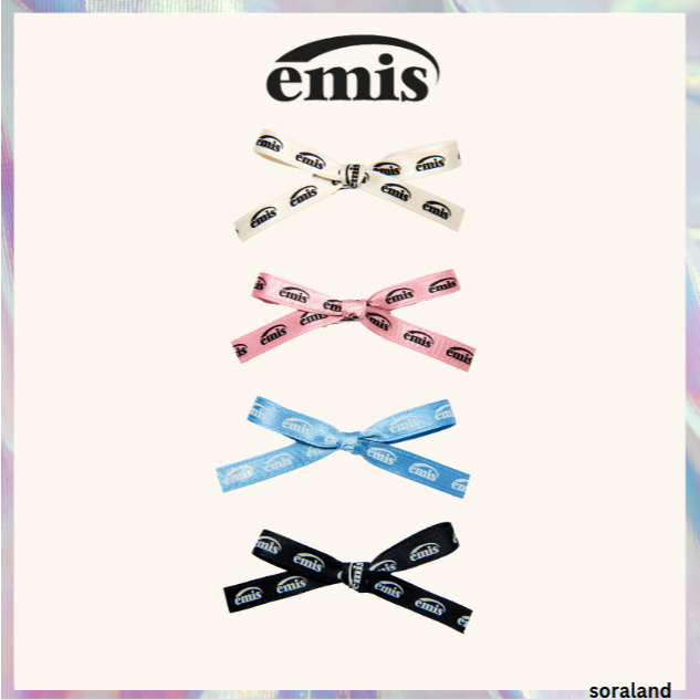 [emis] NEW LOGO RIBBON HAIR CLIP 4Color