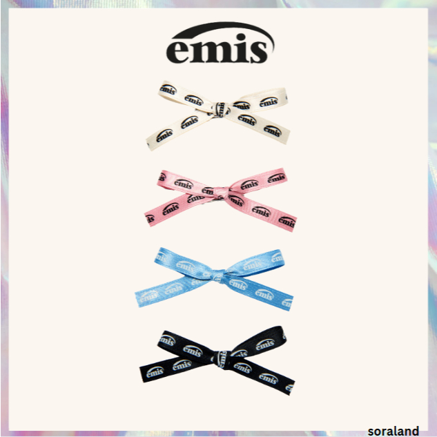 [emis]  NEW LOGO RIBBON HAIR CLIP 4Color