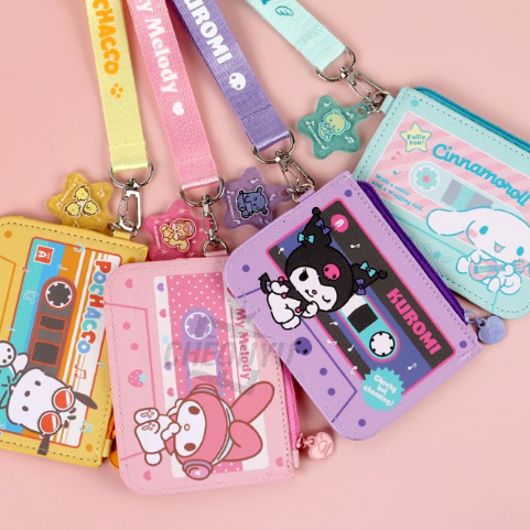 Sanrio Authentic Strap Card Holder Card Case พวงกุญแจ My Melody Cinnamoroll Kuromi Pochacco