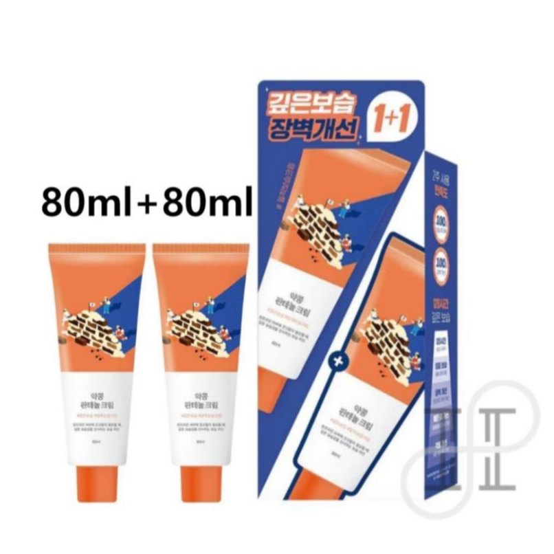 🇰🇷 [80ml+80ml] Round LAB SOYBEAN PANTHENOL CEAM 1+1 / 80ml+80ml, Korea Olive Young Cosmetics