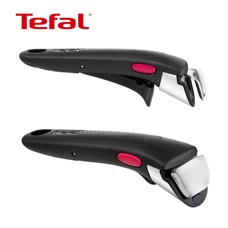 Tefal Ingenio ด้ามจับถอดได้ สีแดง/ดํา ที่จับแบบถอดได้ที่ปลอดภัย 10 ปี ที่จับกระทะทอด ชิ้นส่วนเครื่องมือเครื่องครัว
