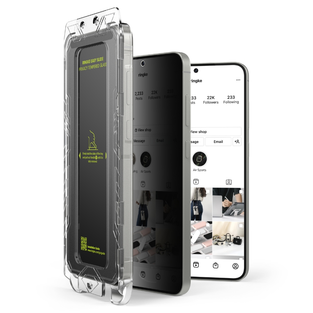 Ringke Easy Slide Privacy Glass สําหรับ Galaxy S25 Plus S25 Anti-Spy กระจกนิรภัยป้องกันหน้าจอ