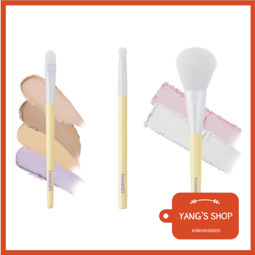 [Twoedit By LUNA] [Daiso] Make up brush 3 แบบ / แปรงคอนซีลเลอร์ แปรงผสม แปรงปัดแป้ง