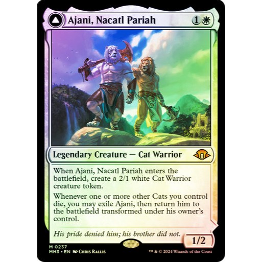 EDH PlayTest cards - Ajani, Nacatl Pariah // Ajani, Nacatl Avenger (สีขาว)