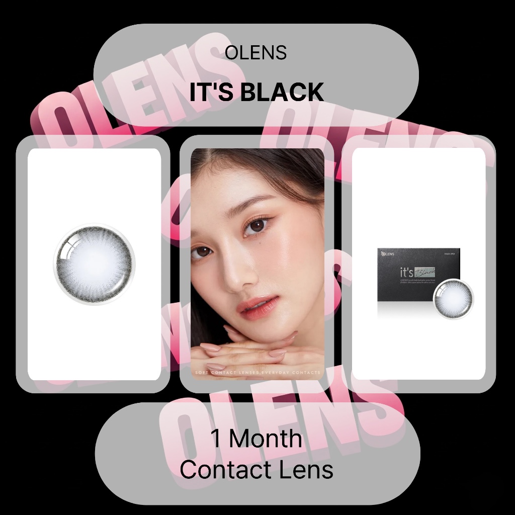 [OLENS] คอนแทคเลนส์ 1 เดือน<ITs BLACK> (สีดํา)(12.9mm)(2P)