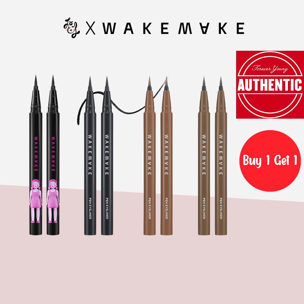 Wakemake 1+1 Any Proof Pen eyeliner 1+1SPECIAL GIFT Set 0.5g (3 สี) ติดทนนาน/กันน้ํา/penliner/Squid 
