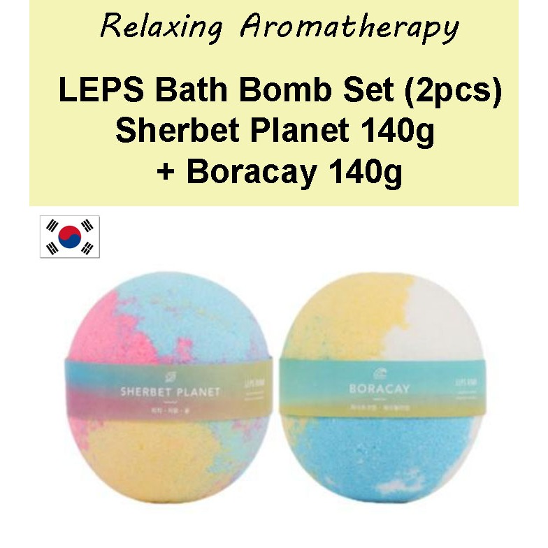 [LEPS] ชุดระเบิดอาบน้ํา (2 ชิ้น) – Sherbet Planet 140g + Boracay 140g | รีแลกซ์ซิ่ง อโรมาเทอราพี | ผ