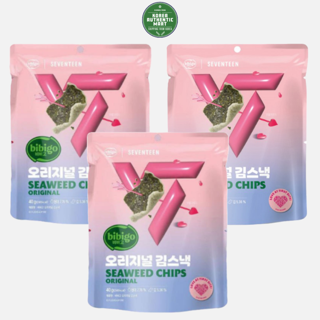 [CJ Bibigo] ขนมสาหร่ายสูตรดั้งเดิม 40g x 3 แพ็ค – SEVENTEEN Limited Edition (รสดั้งเดิม / ข้าวโพดหวา
