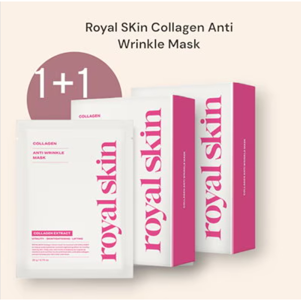Royal SKIN มาส์กแผ่นคอลลาเจนต่อต้านริ้วรอย 1+1 10ea*2