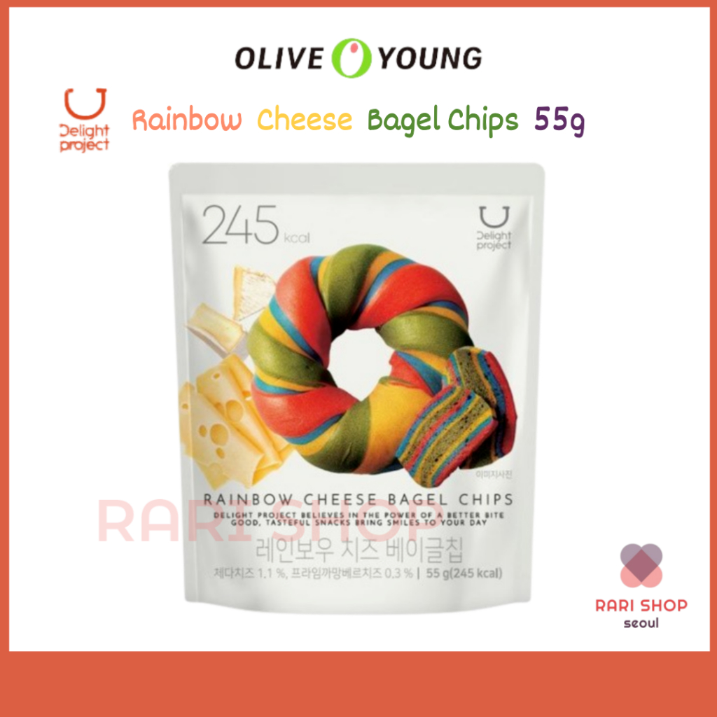 [Olive Young] Bagel Chips Rainbow cheese Bagel Chips (55g) 245Kcal Cheddar cheese