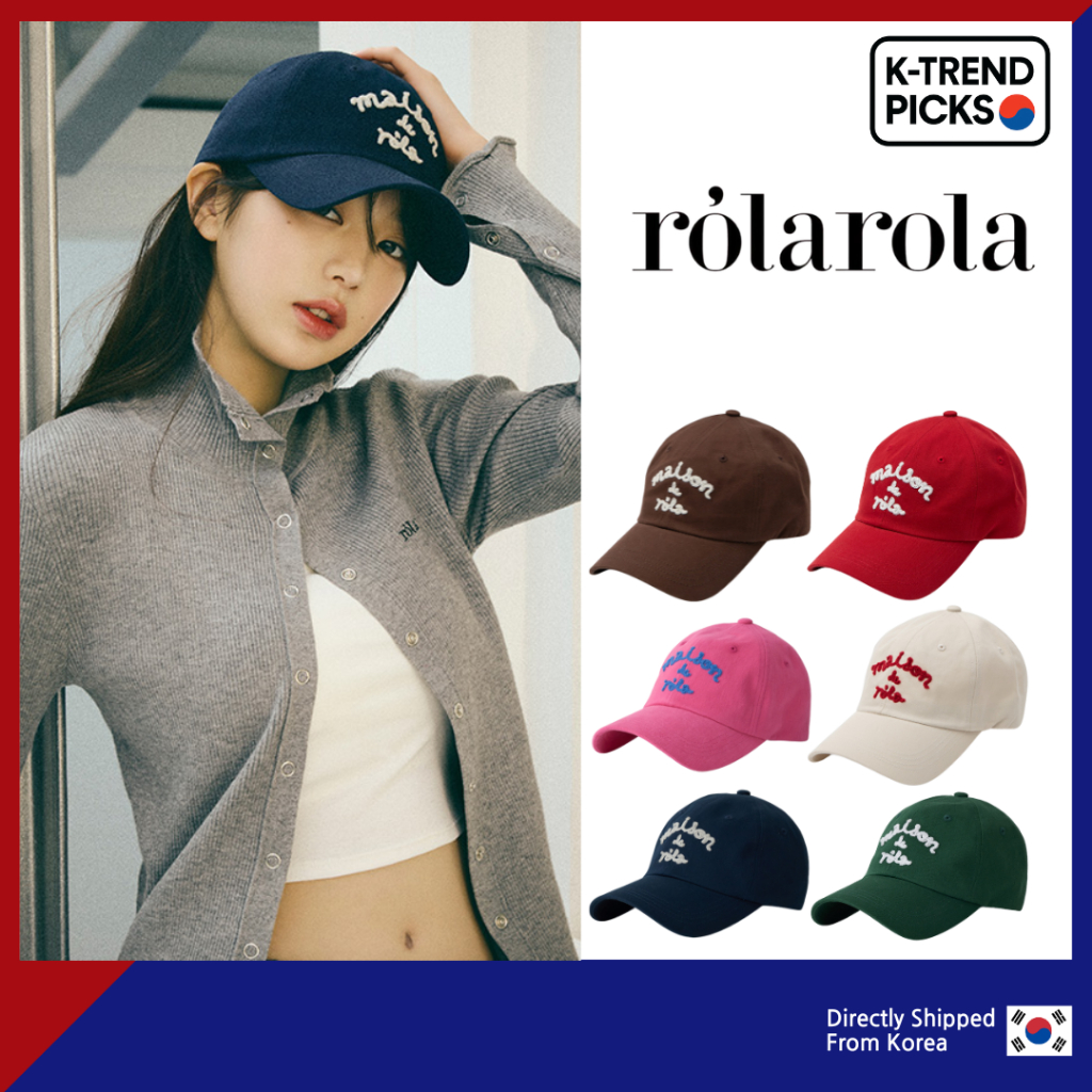 [จัดส่งด่วนจากเกาหลี] rolarola MAISON DE ROLA หมวกบอลปัก – Wonyoung Style Ball Cap