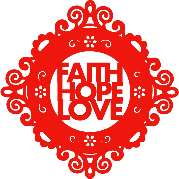 CNY Easy Stick-On Design - Faith Hope Love (78D)