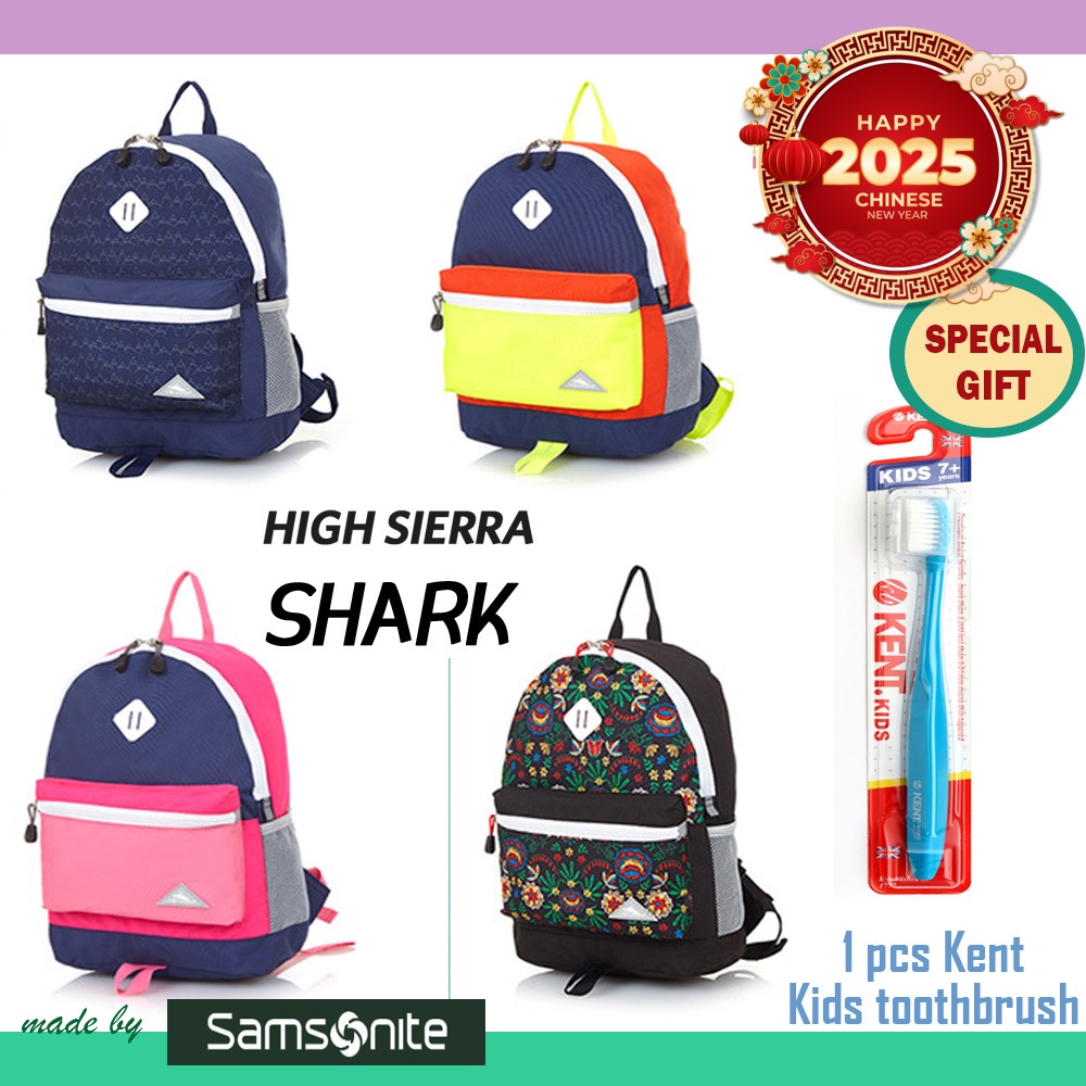 [HIGH Sierra] Shark Backpack กระเป๋าเป้เด็ก น้ำหนักเบา กันน้ำ สไตล์เกาหลี เหมาะสำหรับเด็กประถม กระเป